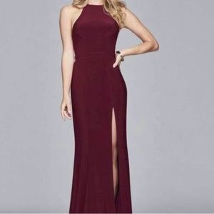 Faviana wine colored gown…..size 8